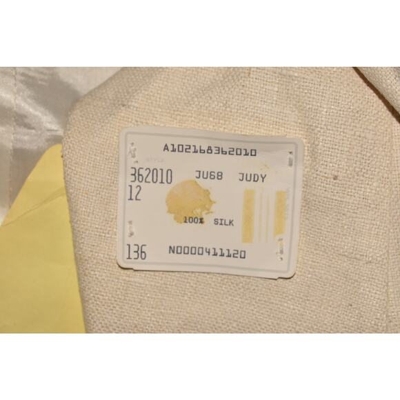 CHRISTIAN BROOKS NEW $395 VTG Textured Silk Beige Blazer Skirt Suit Midi Size 12 - Picture 7 of 7